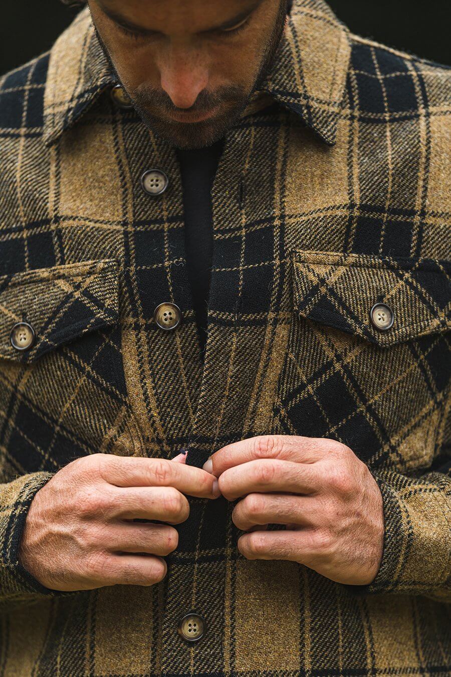 Italian Vintage Ralph Lauren Plaid Brushed Wool Flannel Jacket