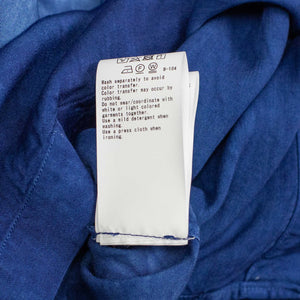 Camp collar shirt in hand-dyed gradient indigo rayon