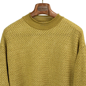 Crew neck sweater in Mustard cotton washi paper mix