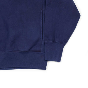 Crew neck sweatshirt in blue hand-dyed organic cotton