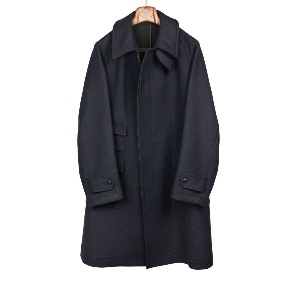 Kaptain Sunshine Traveler Coat in navy extra fine reverse cloth