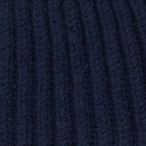 Chunky ribbed wool hat in navy (restock)