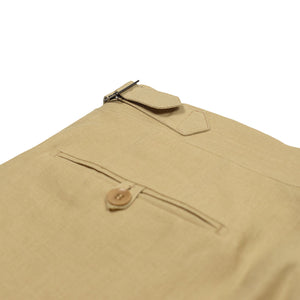 Higher-rise tan Irish linen trousers (restock)