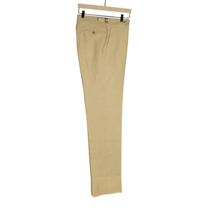 Higher-rise tan Irish linen trousers (restock)