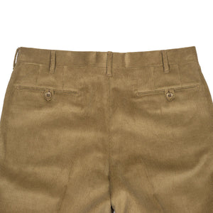 Mid-rise belt loop trousers in beige corduroy cotton (restock)