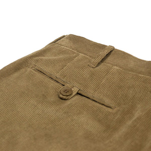 Mid-rise belt loop trousers in beige corduroy cotton (restock)