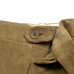 Mid-rise belt loop trousers in beige corduroy cotton (restock)