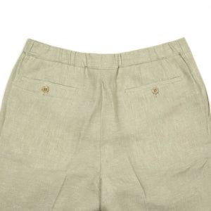 Exclusive pleated easy pants in oatmeal linen