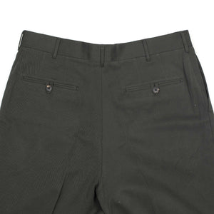 Brooklyn double-pleat high-rise wide fit trousers in slate grey cotton twill (restock)