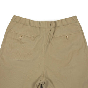 Pleated easy pants in beige cotton twill (restock)