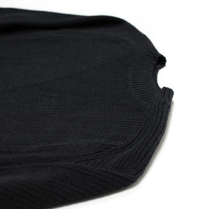 Crewneck sweater in black pima cotton