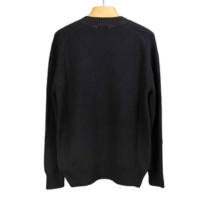 Crewneck sweater in black pima cotton