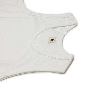 U-neck tank in off-white cotton and silk jersey (restock)