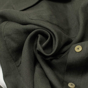Two pocket overshirt in arabica Belgian linen