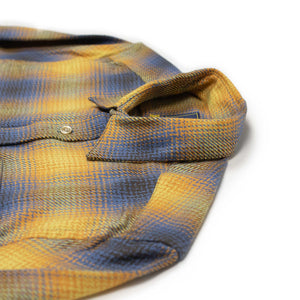 Cerejeira shirt in honey, light blue and brown shadow plaid cotton flannel