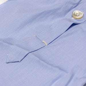 Hand-sewn pale blue end-on-end cotton shirt, spread collar (restock)