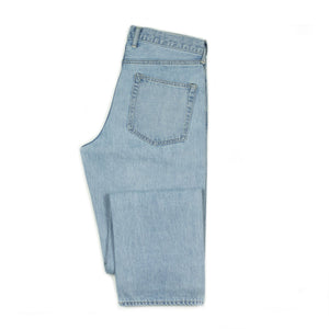 Straight leg jeans in washed selvedge denim (restock)