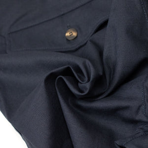 Aaza pleated shorts in navy linen cotton