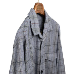 Meydan releaxed shirt jacket in "Sky Check" wool