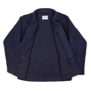 Marengo desert jacket in navy melange plush wool