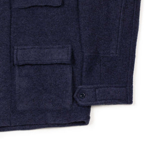 Marengo desert jacket in navy melange plush wool