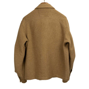 Balio shirt jacket in camel color double-faced plush wool