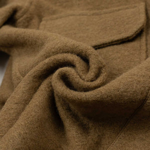 Balio shirt jacket in camel color double-faced plush wool