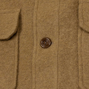 Balio shirt jacket in camel color double-faced plush wool