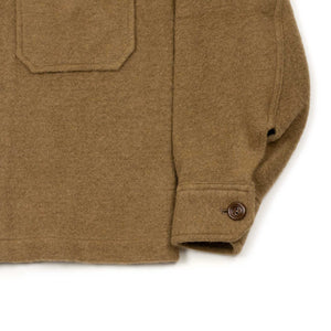 Balio shirt jacket in camel color double-faced plush wool