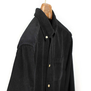 Lobo shirt in black heavy cotton corduroy