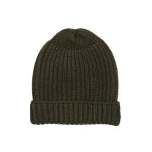 Chunky ribbed wool hat in green (restock)