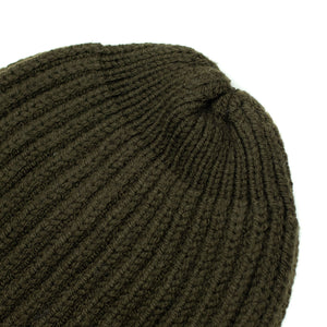 Chunky ribbed wool hat in green (restock)