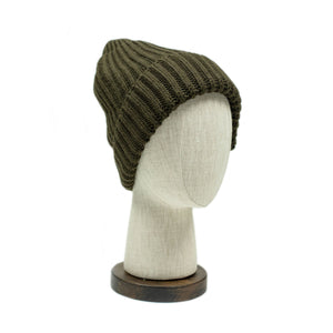 Chunky ribbed wool hat in green (restock)