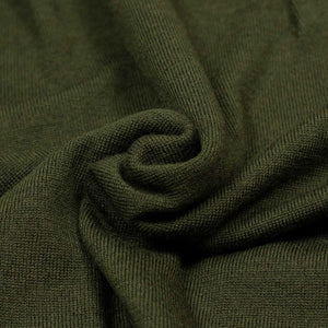 Knit long sleeve polo in deep green merino wool (restock)