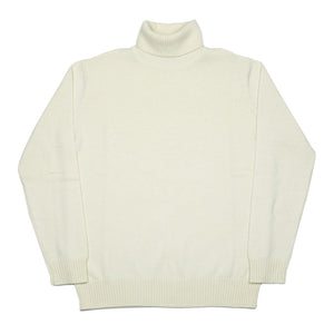 Rollneck sweater in panna ecru superfine merino wool (restock)