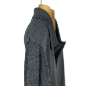 Knit long sleeve polo in Charcoal grey merino wool (restock)