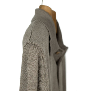 Knit long sleeve polo in fangio taupe merino wool (restock)