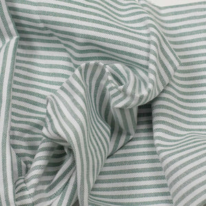 Buttoned collar shirt in washed green candy stripe oxford (restock)