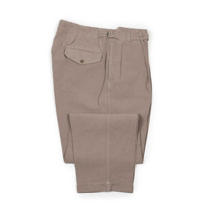 Gurkha pants in warm grey cotton linen gabardine