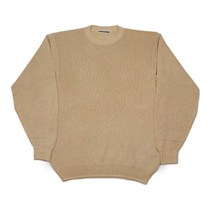 Crewneck sweater in sand cotton and paper