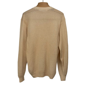 Crewneck sweater in sand cotton and paper