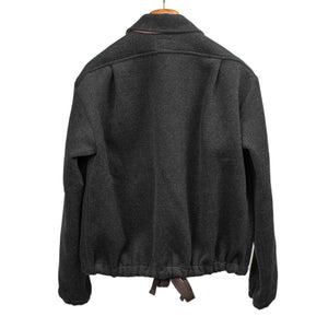 Shell Blouson in charcoal wool herringbone duffel cloth