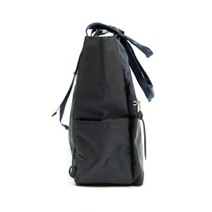 Various convertible tote in navy nylon with luggage strap (restock)
