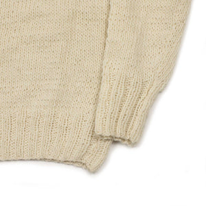 Chamula hand-knit Flag crewneck sweater in Ivory wool (restock)