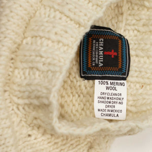 Chamula hand-knit Flag crewneck sweater in Ivory wool (restock)