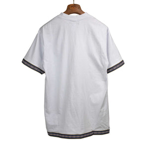 Exclusive Cinta border tee in white cotton