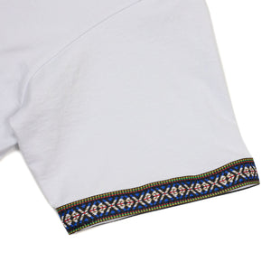 Exclusive Cinta border tee in white cotton