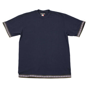 Exclusive Cinta border tee in navy cotton