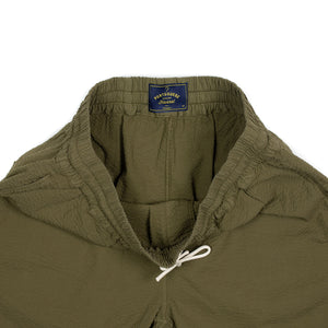 Atlantico easy shorts in olive cotton seersucker (restock)