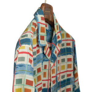 Color Case camp collar shirt in blue, multicolored print
